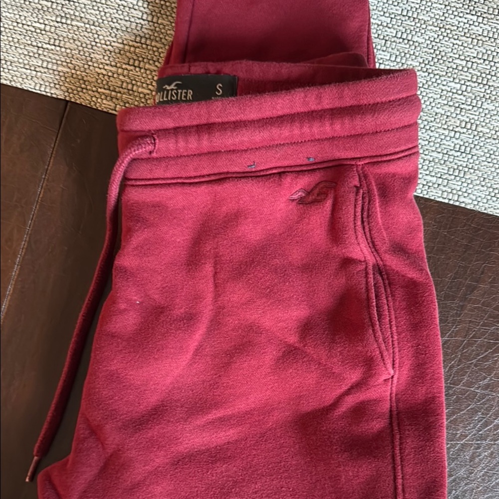 Hollister Red Jogger Sweatpants with Elastic Waistband